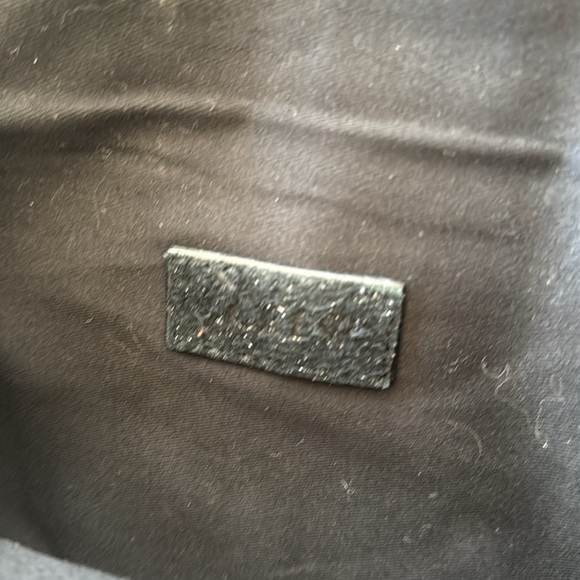 J CREW Black Silver Glitter Chain Cocktail Party Purse Bag Clutch - Picture 5 of 8